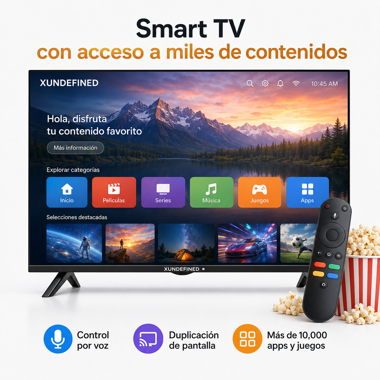 Smart TV XUNDEFINED 32 Pulgadas HD LED Google TV WiFi Bluetooth Chromecast Dolby Audio Asistente de Google 2 HDMI 2 USB