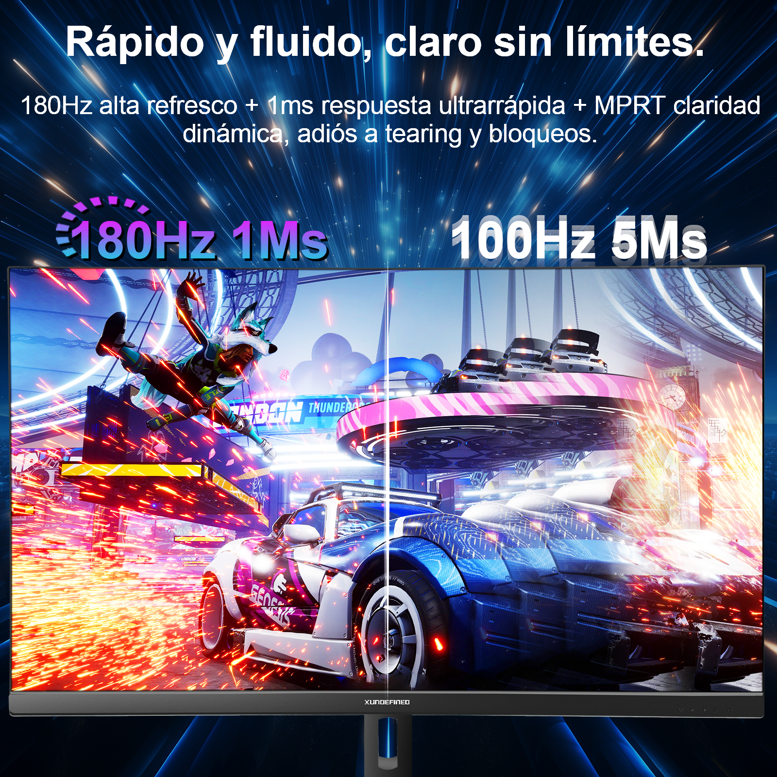 Monitor Gamer Xundefined 32''2K QHD 2560*1440 180hz Bocina Altura Ajustable Giro 180° XG32QH18B PIP,Compatible con PS y Xbox 1440P – Pantalla Gaming y Oficina, Imagen Fluida y Ultra Detallada