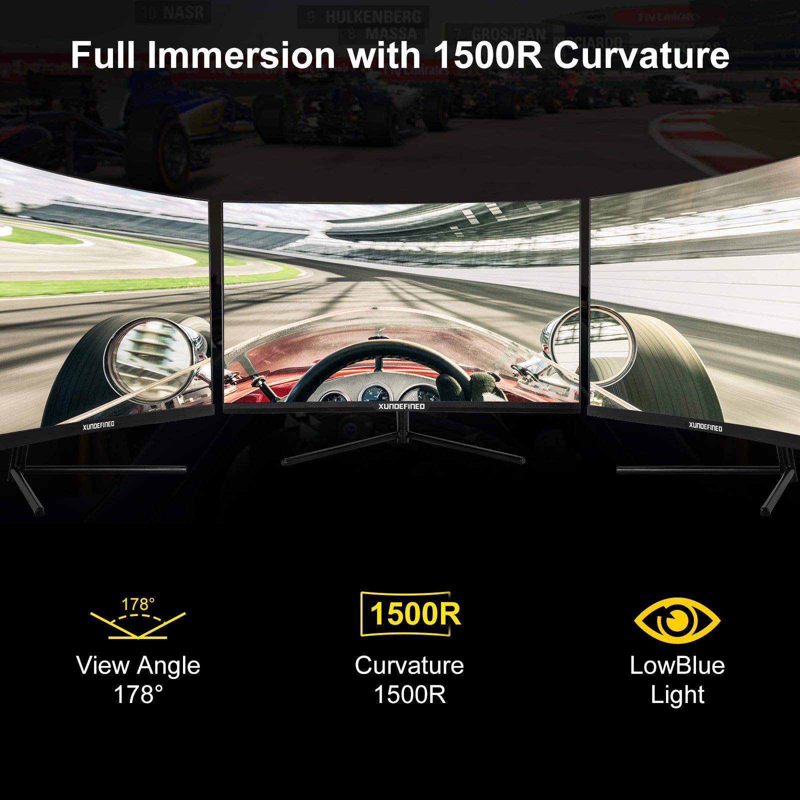 27 inches 1080P 180HZ 1500R Ultrawide Monitors,xundefined curved monitor equipped with high resolution