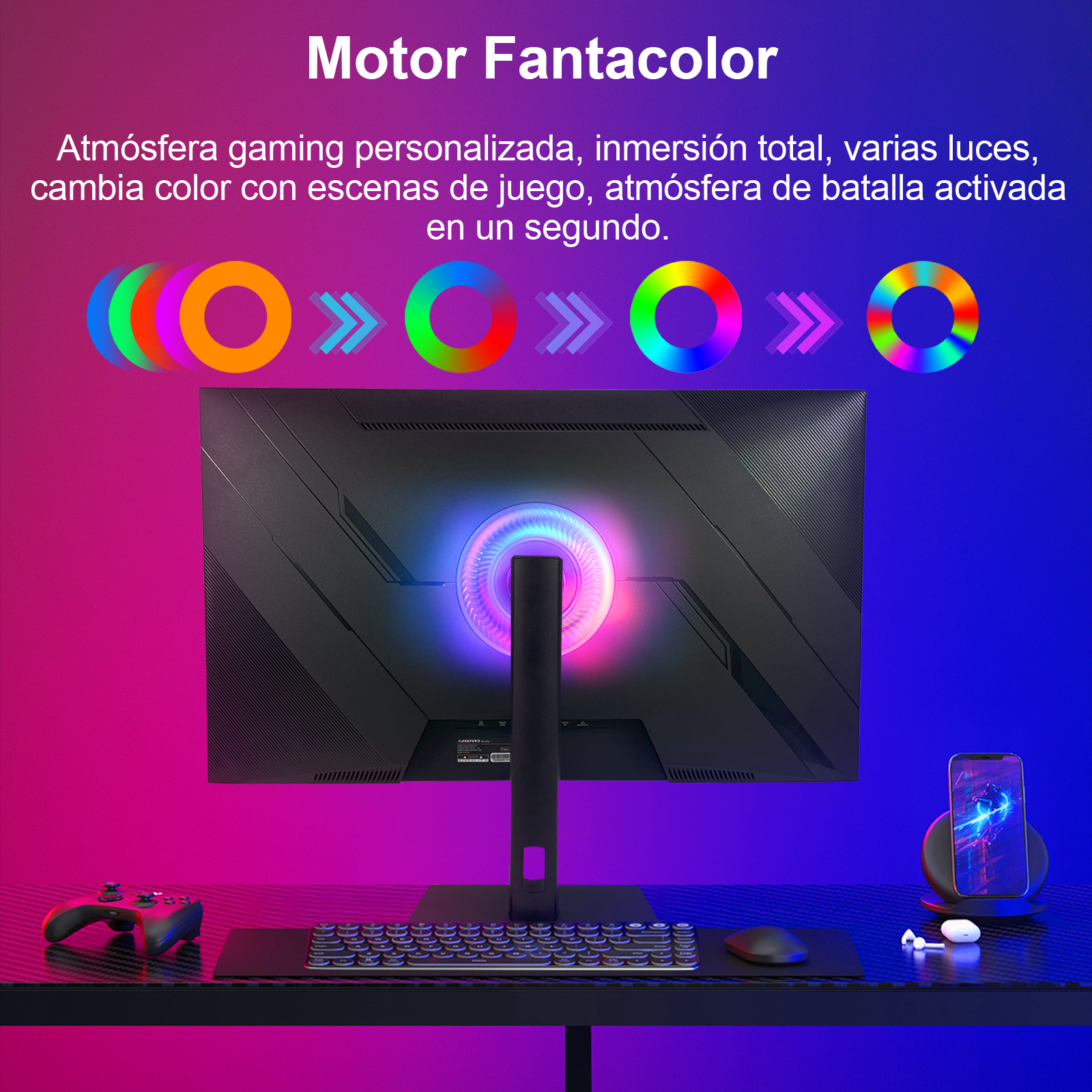 Monitor Gamer Xundefined 32''2K QHD 2560*1440  180hz Bocina Altura Ajustable Giro 180° XG32QH18B PIP,Compatible con PS y Xbox 1440P – Pantalla Gaming y Oficina, Imagen Fluida y Ultra Detallada