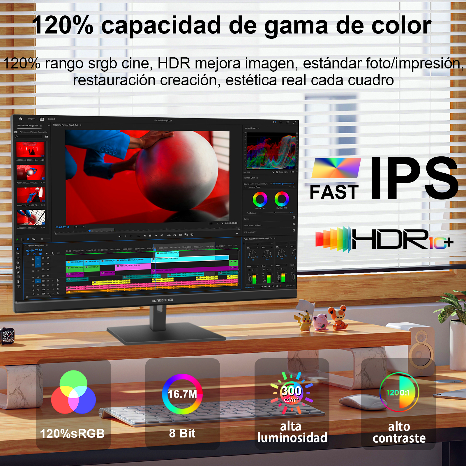 Monitor Gamer Xundefined 32''2K QHD 2560*1440 180hz Bocina Altura Ajustable Giro 180° XG32QH18B PIP,Compatible con PS y Xbox 1440P – Pantalla Gaming y Oficina, Imagen Fluida y Ultra Detallada