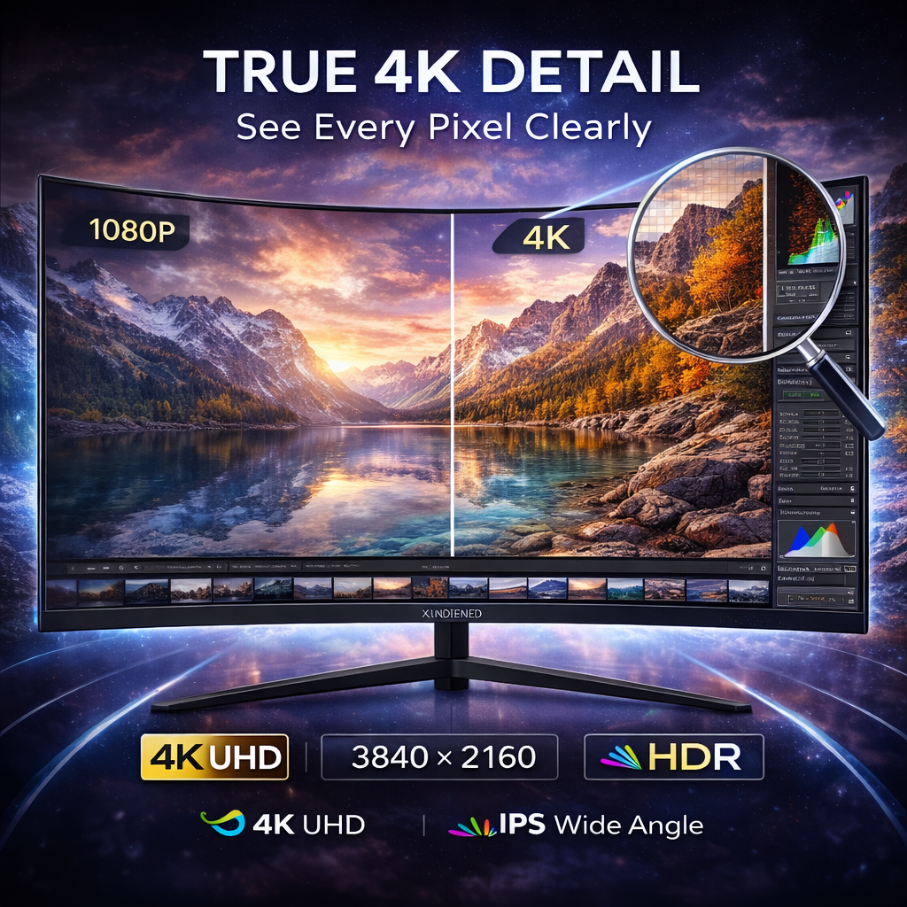 Xundefined Monitor Gamer 32 4k Uhd Curvo Design Edition Ideal para Creativos, Trabajo Remoto y Entretenimiento (Compatible PS5/Xbox)