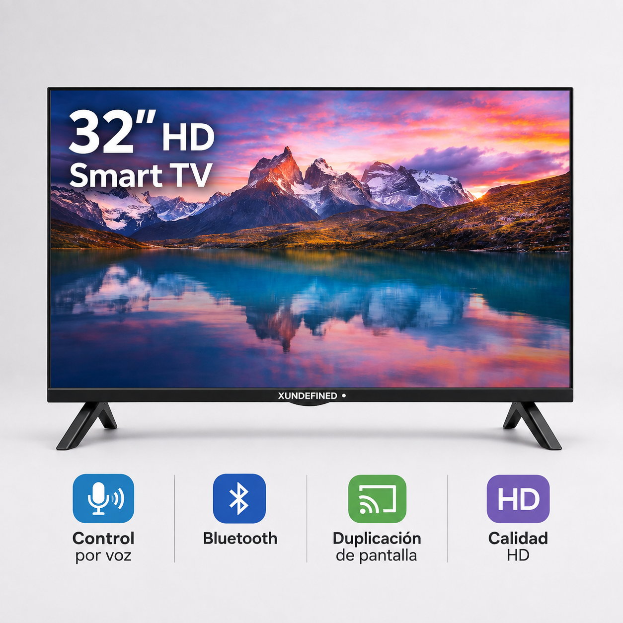 Smart TV XUNDEFINED 32 Pulgadas HD LED Google TV WiFi Bluetooth Chromecast Dolby Audio Asistente de Google 2 HDMI 2 USB