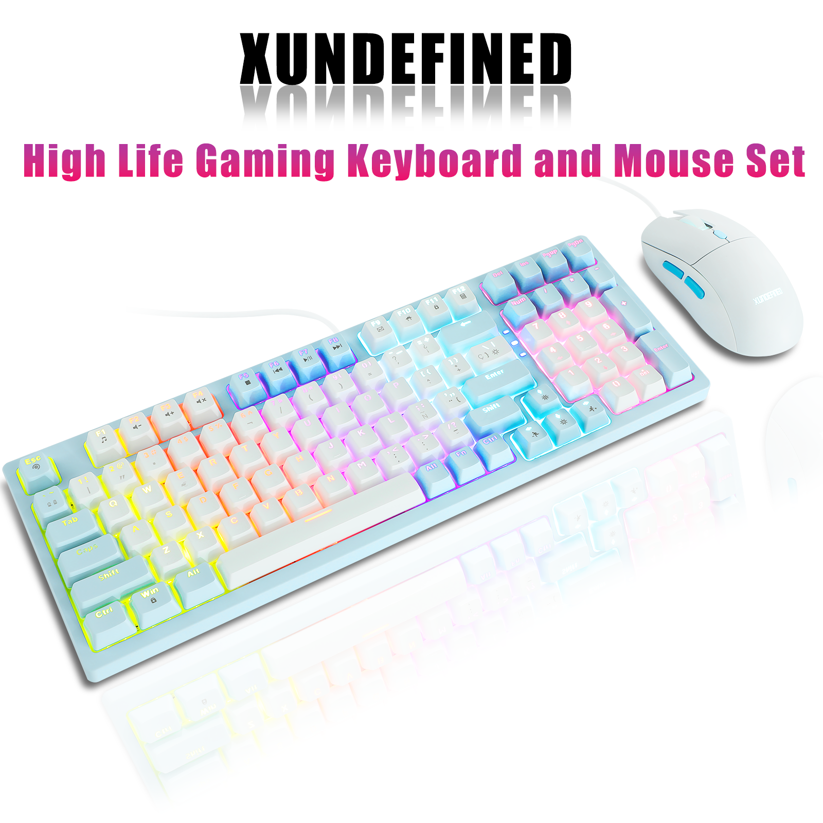 xundefined Computer game accessories mouse and keyboard set illuminated color light function