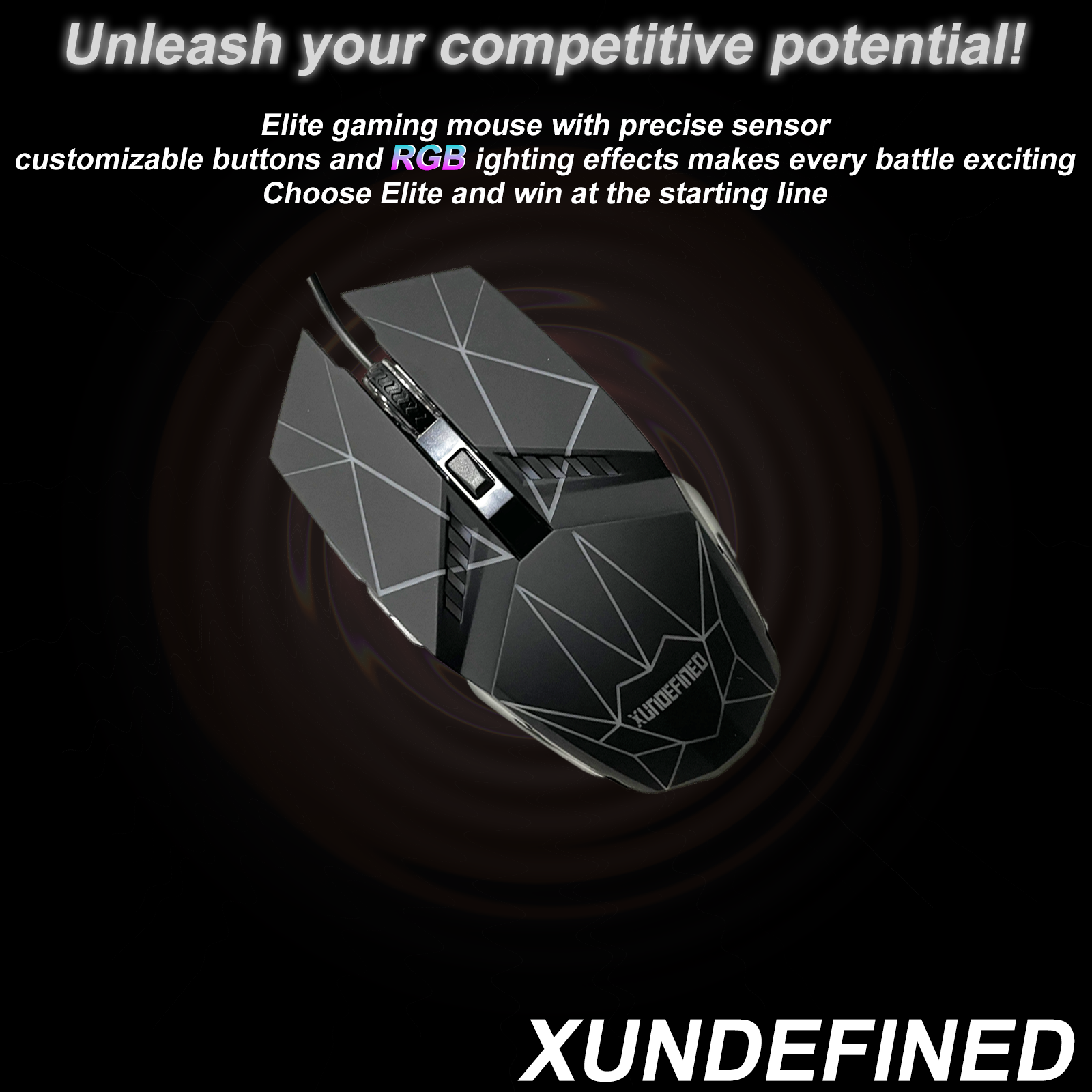 xundefined computer Gaming Mouse With 1.8 Meter RGB Light Effect Gray