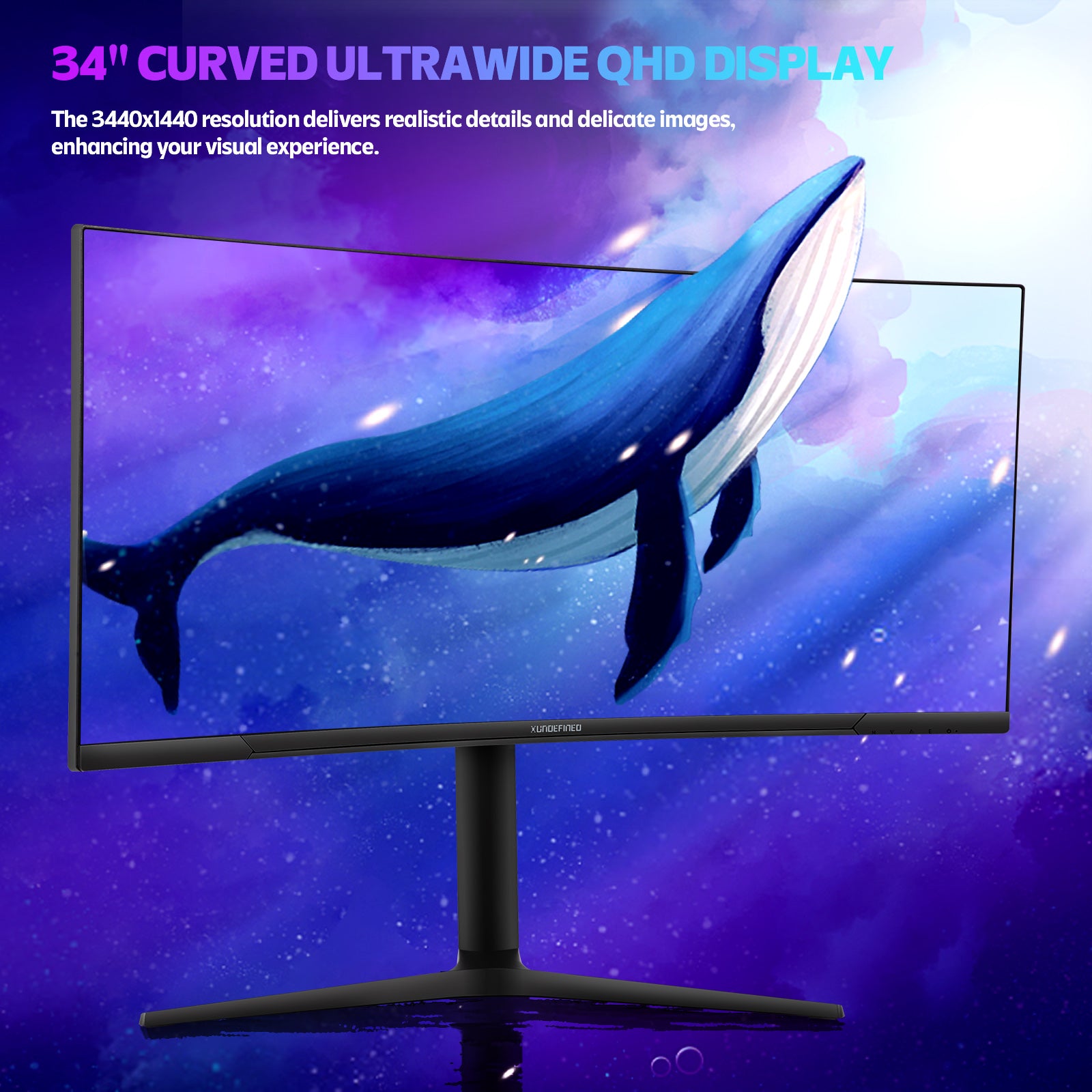 34 Inch Ultrawide Curved Gaming Monitor with 1500R Widescreen, UWQHD 3440 x 1440, 180Hz, sRGB 126%, FreeSync & G-SYNC, PIP/PBP, Height/Rotation Adjustable, Built-in Speaker, 2 x DP 1.4/2x HDMI 2.0