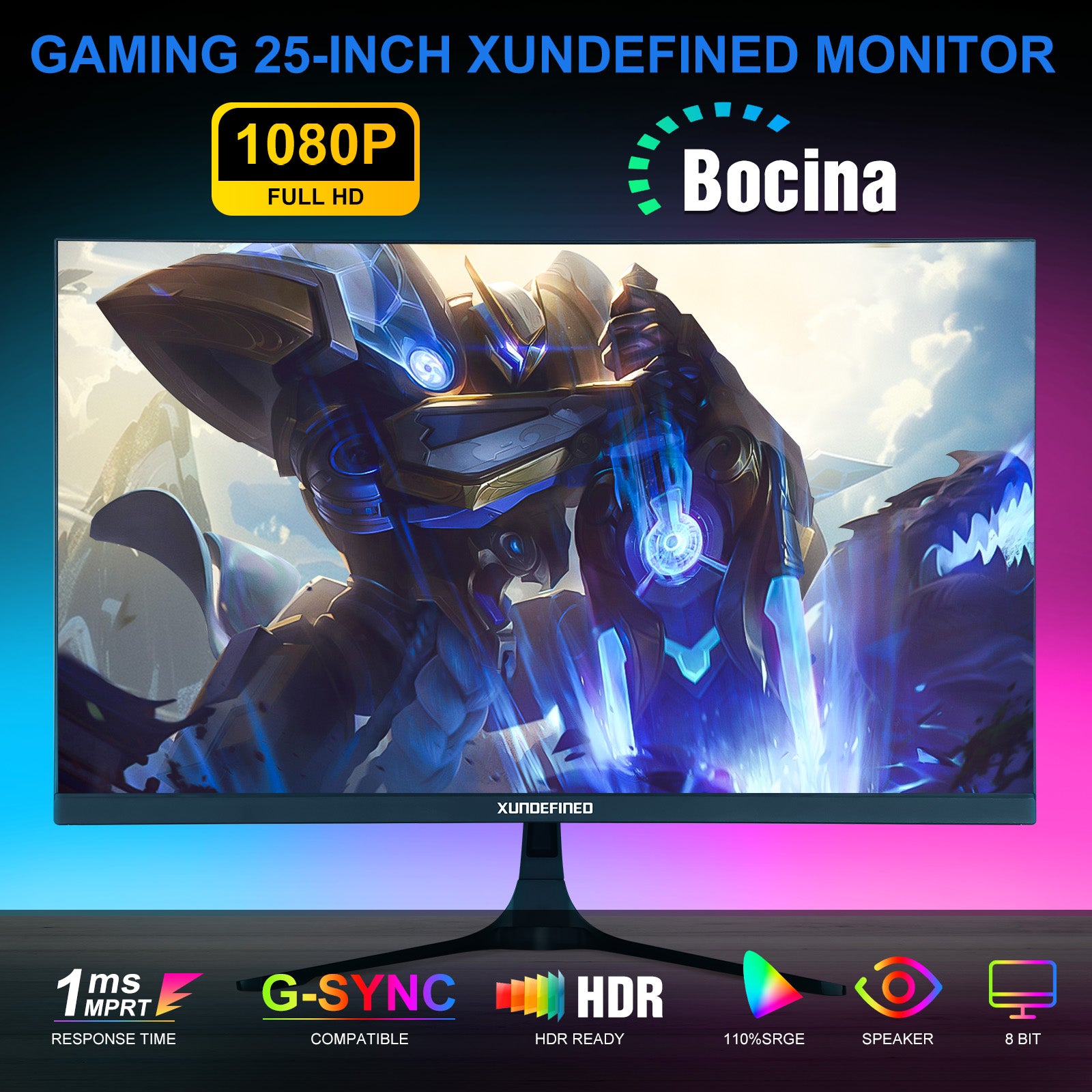 25 inches xundefined computer Monitor Game Fhd 180hz with Bocina Ips Hdmi 1ms