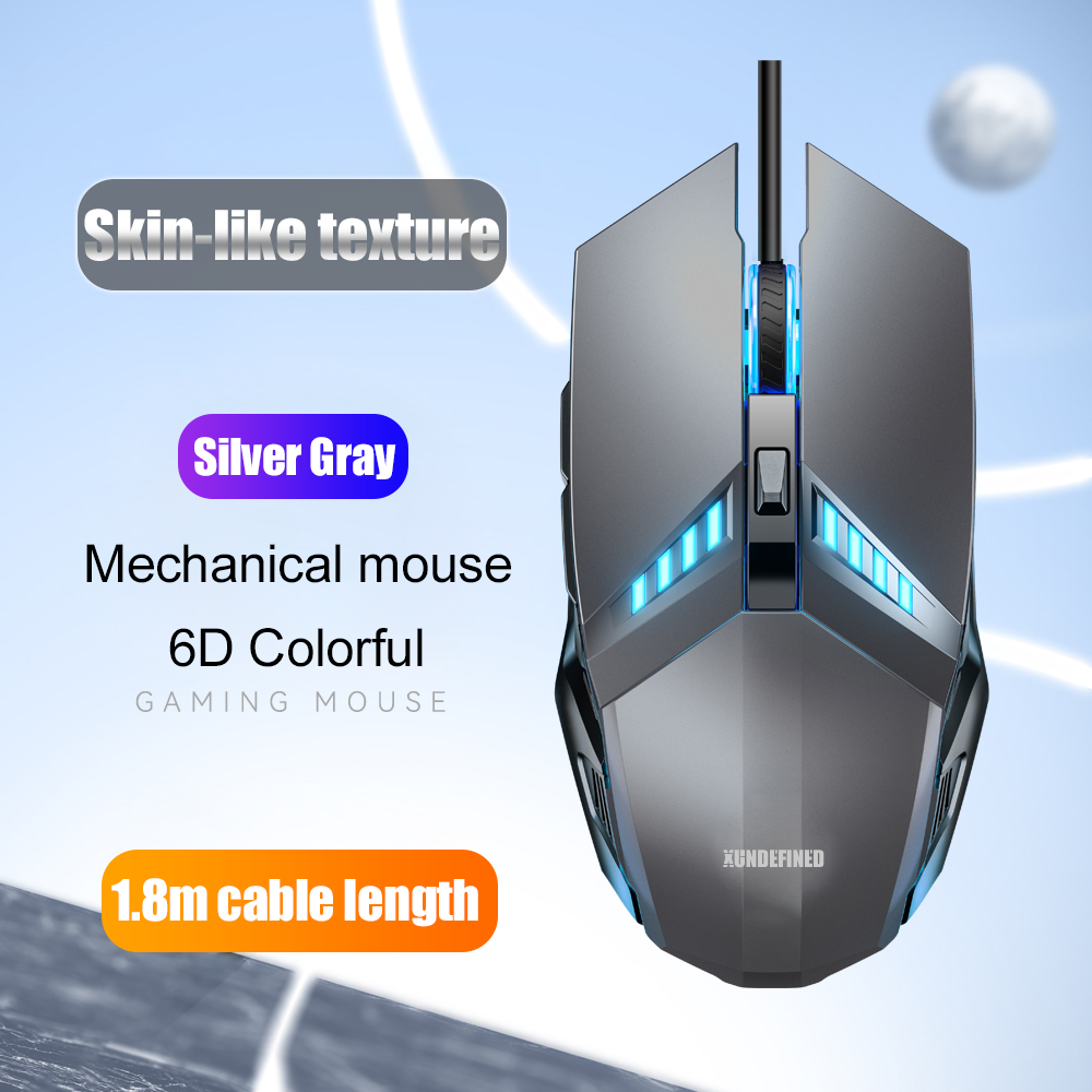 xundefined computer wired gaming mouse with light laser mouse silent cool 1.8m