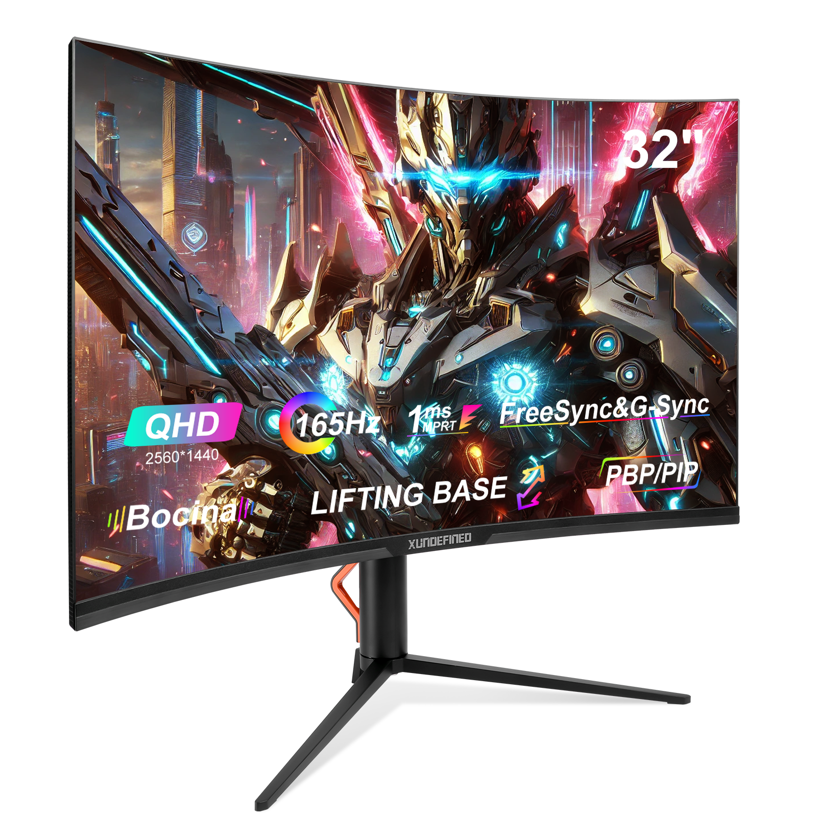 32 inches 2k xundefined curved computer gaming Monitor 165hz Rotation Lifting Speaker