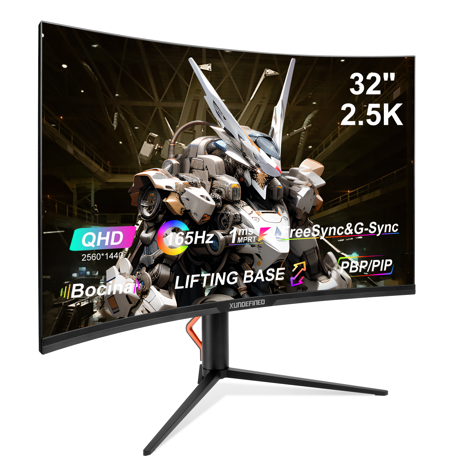 32 inches 2k xundefined curved computer gaming Monitor 165hz Rotation Lifting Speaker