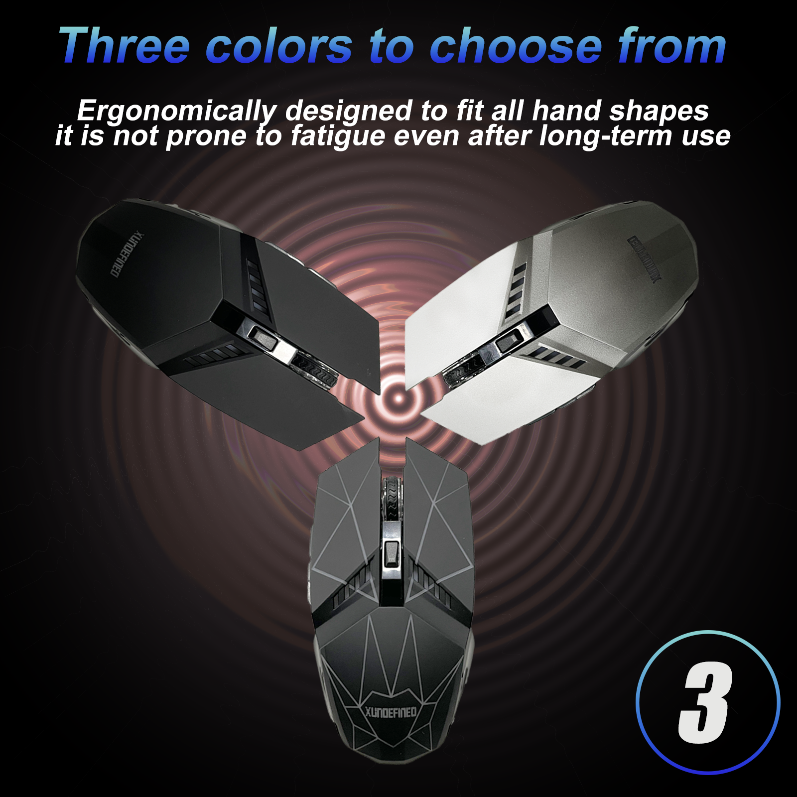 xundefined computer Gaming Mouse With 1.8 Meter RGB Light Effect Gray