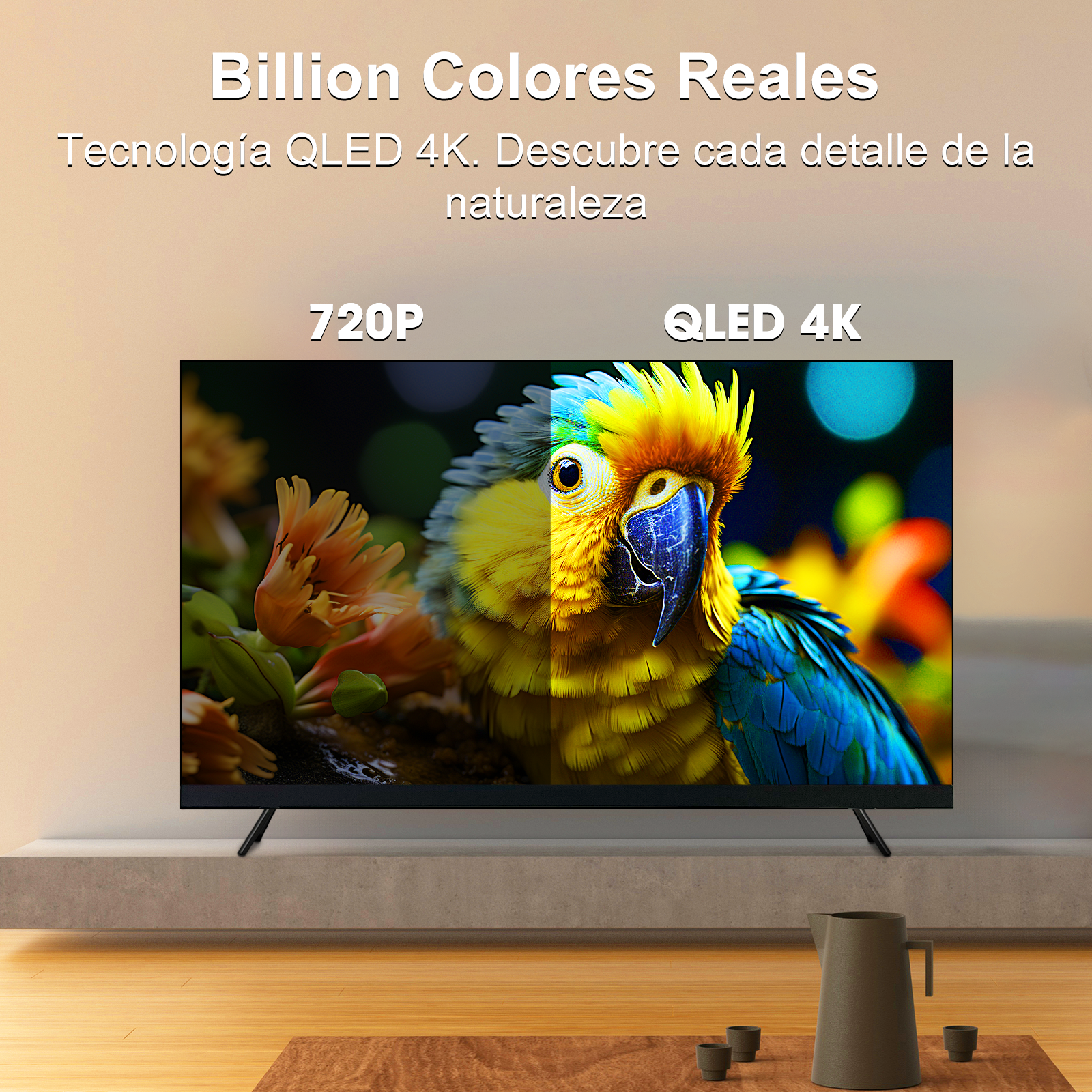 Pantalla Smart Tv Xndefined 50 Qled 4k WHALE OS Fluido con Sonido Potente Dolby Audio y Control por Voz en Español y Modo 2160p para PS5/Xbox