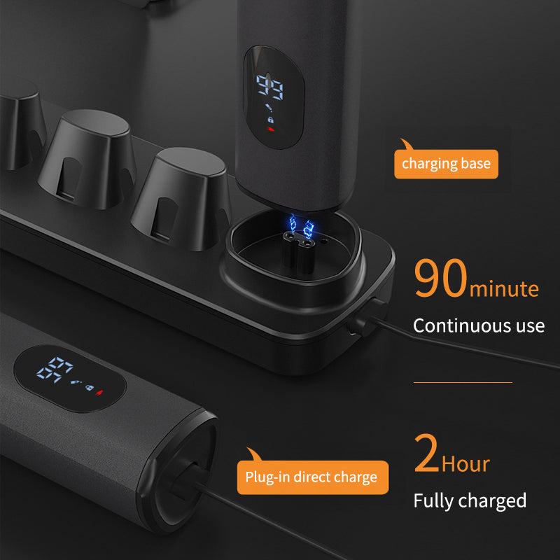 Xundefined Afeitadora Eléctrica LK-881 Dorado | Base de Carga 5 en 1, 5 Cabezales Intercambiables, Acero Inoxidable IPX7, Autonomía 90min, Diseño Ergonómico