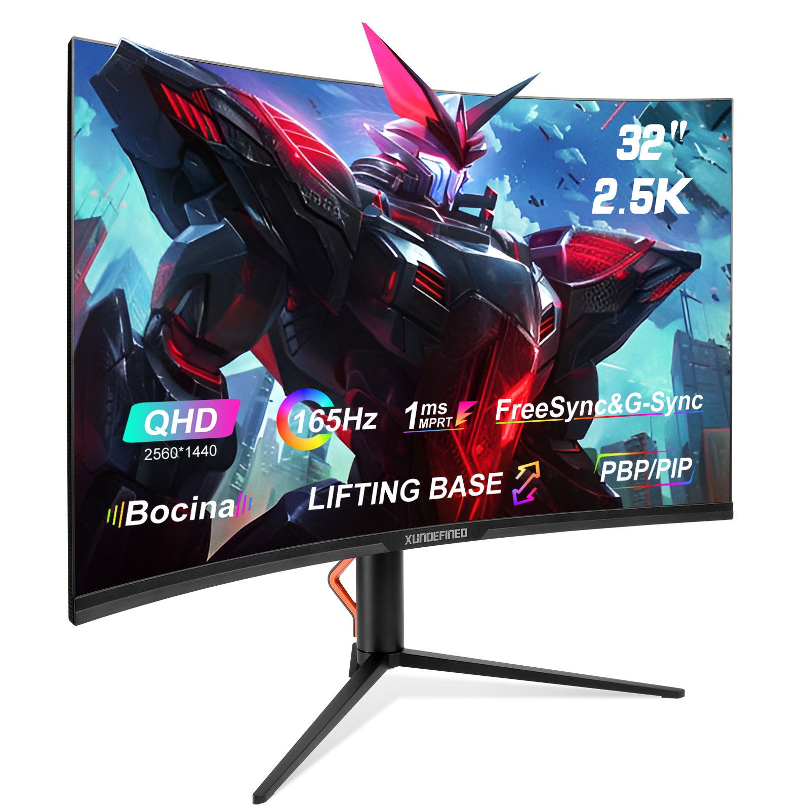 32 inches 2k xundefined curved computer gaming Monitor 165hz Rotation Lifting Speaker