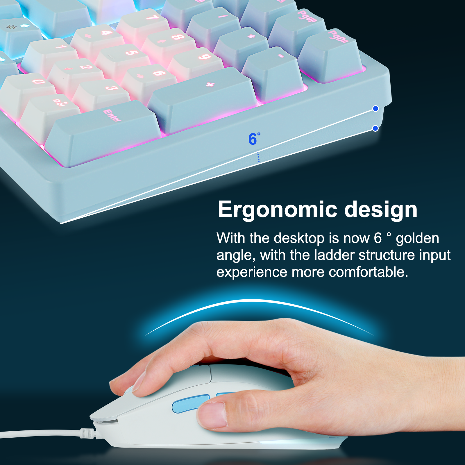 xundefined Computer game accessories mouse and keyboard set illuminated color light function