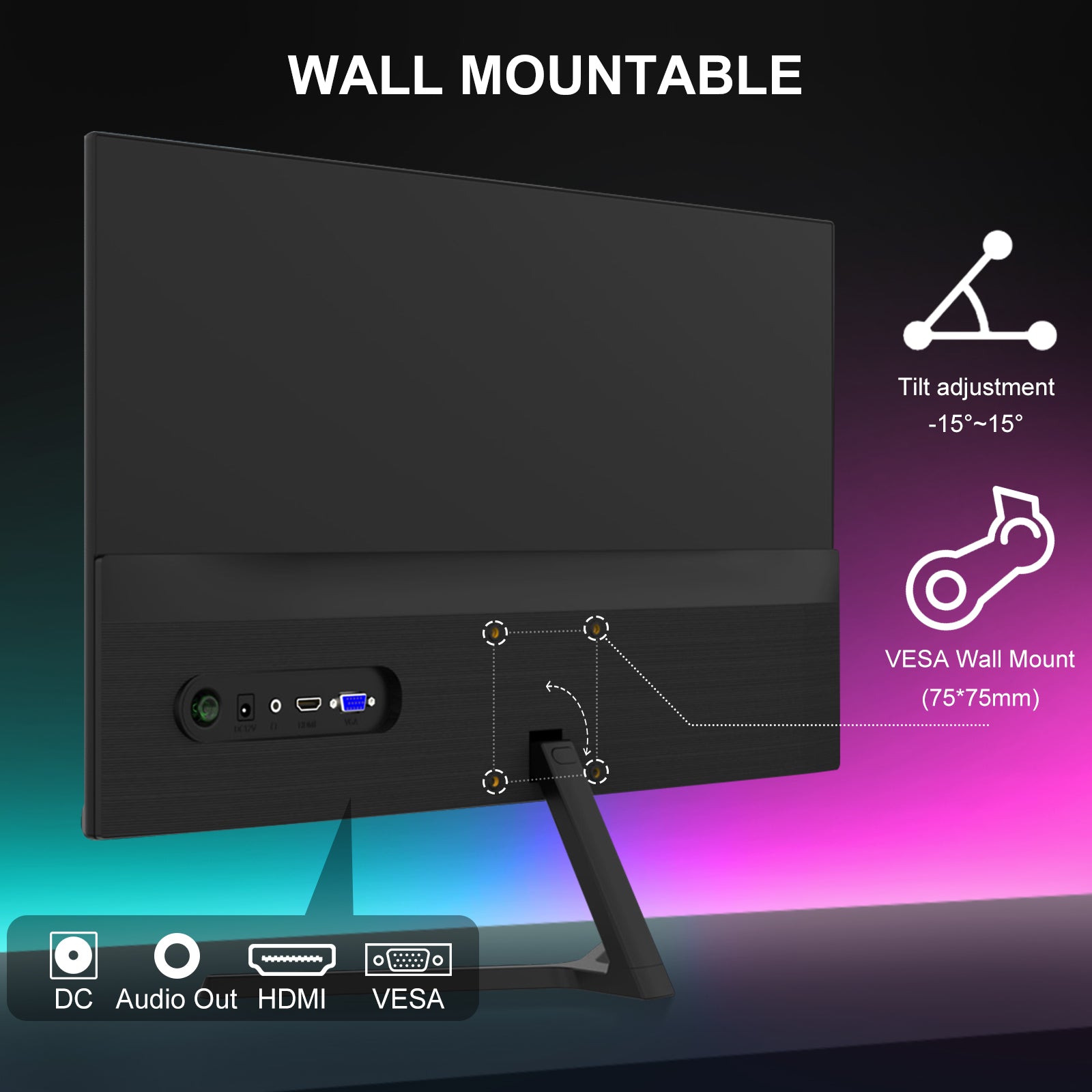 24 Zoll 75Hz xundefinierter Computermonitor Gamer-PC-Monitor