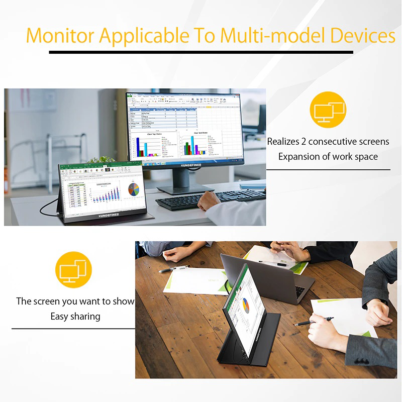 16 inches portable monitor removable ips screen 2.5K HDR with speaker audio multi-function support multi-interface ultra-thin rotatable