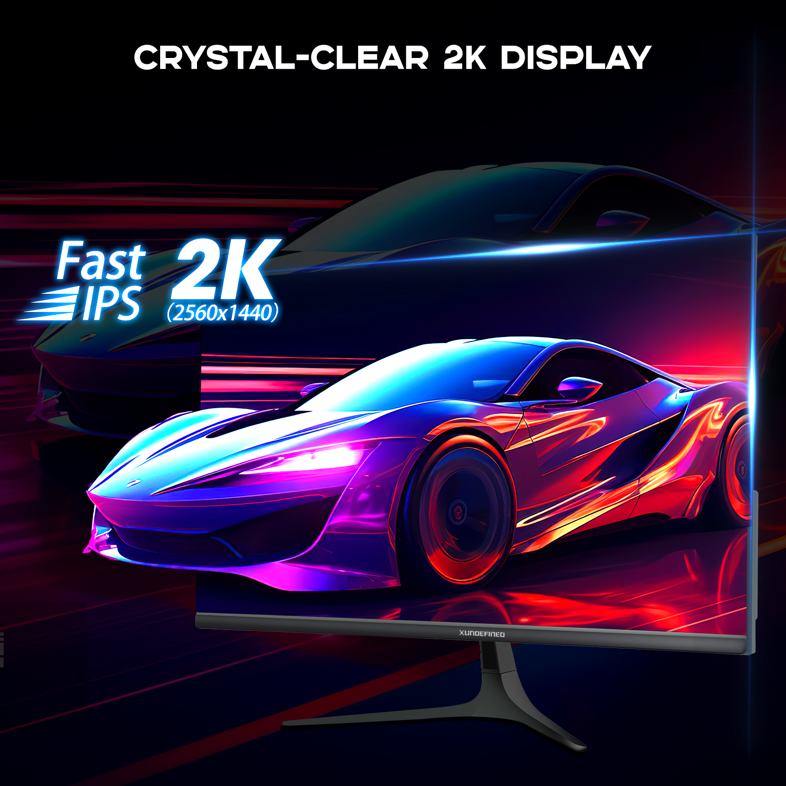 XUNDEFINED 27-Inch QHD 2K Gaming Monitor (No Height-Adjustable Stand Version)