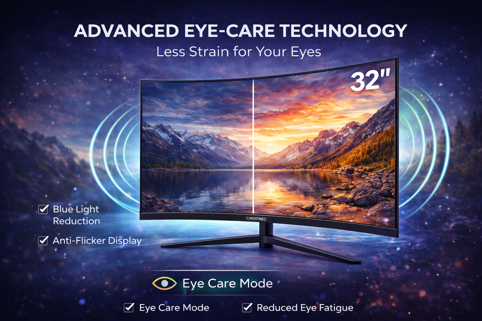 Xundefined Monitor Gamer 32 4k Uhd Curvo Design Edition Ideal para Creativos, Trabajo Remoto y Entretenimiento (Compatible PS5/Xbox)