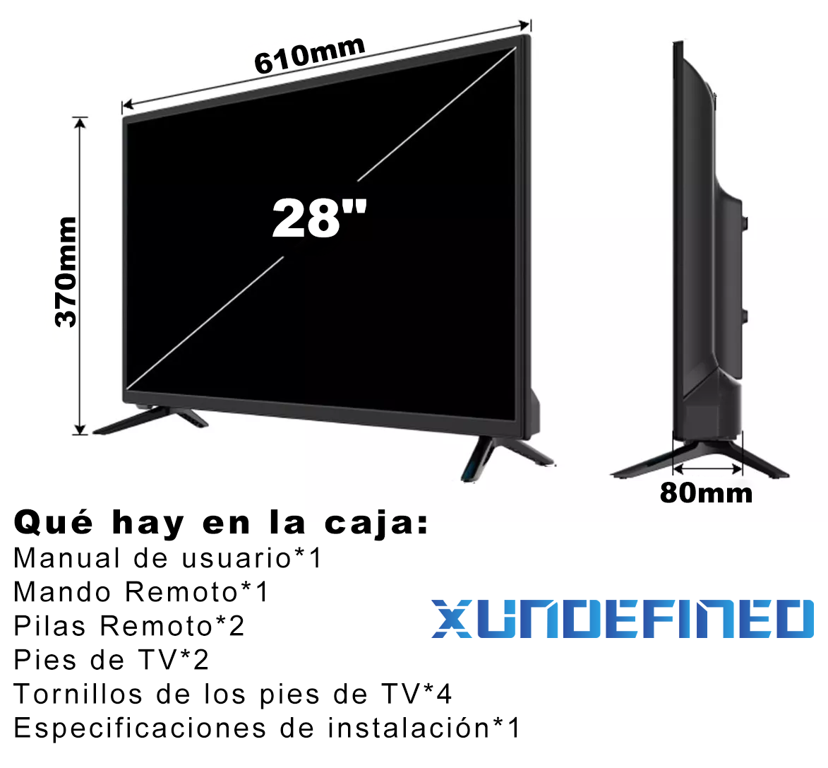 Pantalla Xundefined Smart Tv 28 Pulgadas Android Dolby Hdr