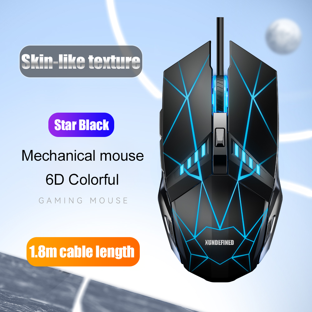 Undefined Computer xundefined computer wired gaming mouse with light laser mouse silent c