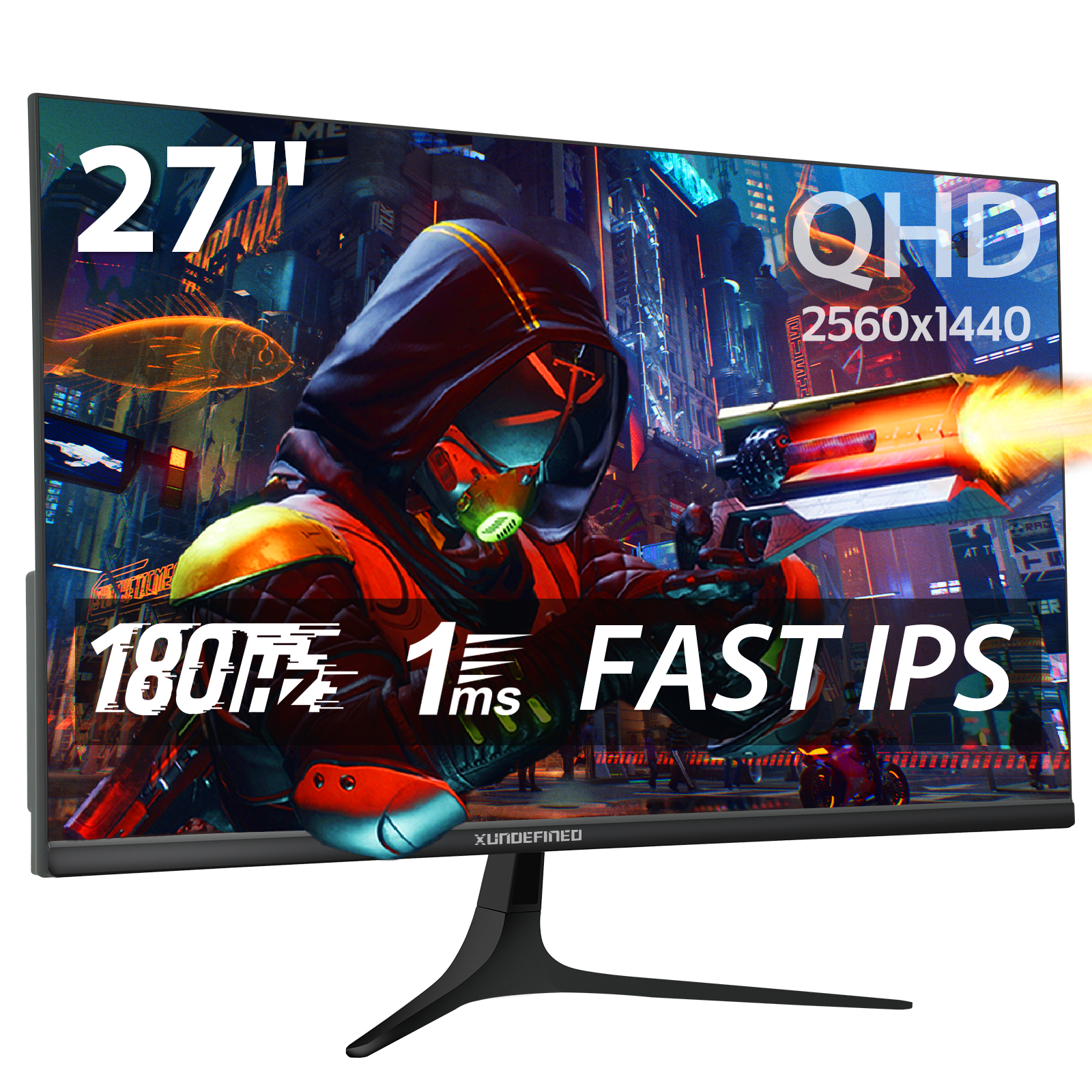 XUNDEFINED 27-Inch QHD 2K Gaming Monitor (No Height-Adjustable Stand Version)